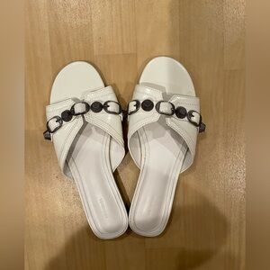 Balenciaga White Cagole mule sandals
